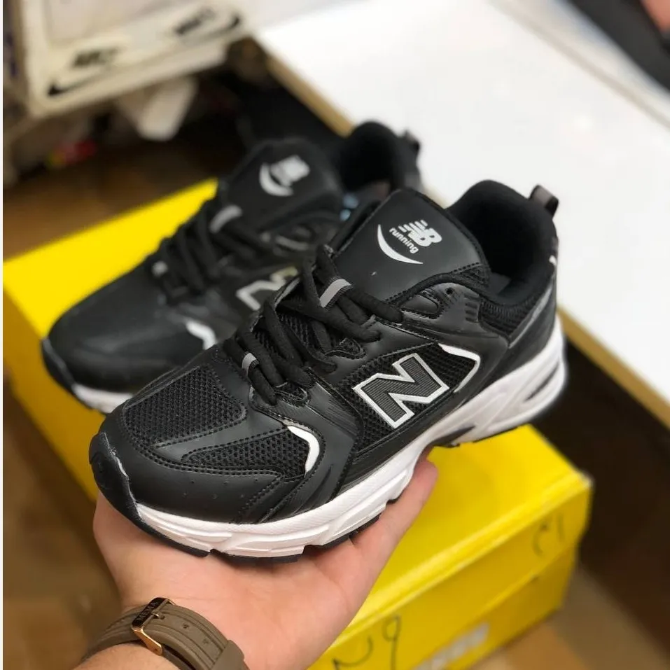 کفش نیوبالانس 530 مردانه زنانه مشکی سفید رویه پارچه تنفسی زیره پیو سبک راحتی طبی