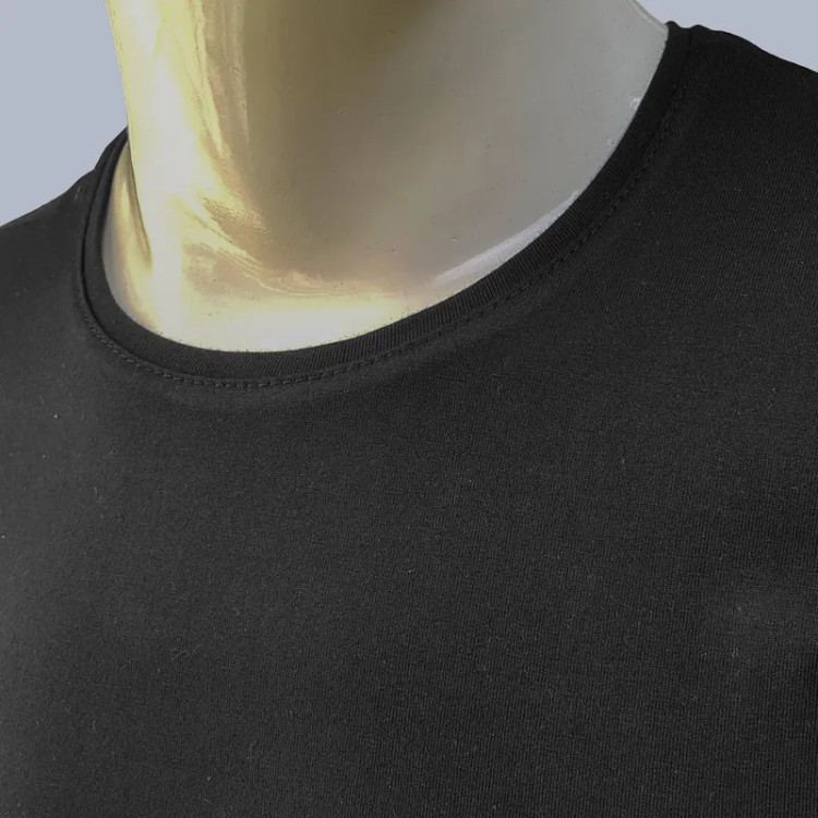 ست تیشرت و شلوار مردانه آستین کوتاه نخ ساده مشکی کد A1012G
