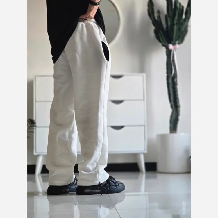 شلوار اسلش جاگر بگ دمپا گت دار دورس اسپان مناسب آقا و خانم سایز XXL و XXXL رنگ سفید و مشکی