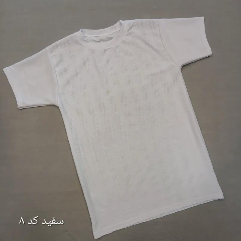 تیشرت بیسکویتی مردانه نخی ساده لارج تا سه ایکس لارج