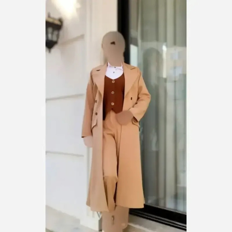 ست سه تیکه کلارا لانگ کت جلیقه و شلوار سوپر مازراتی