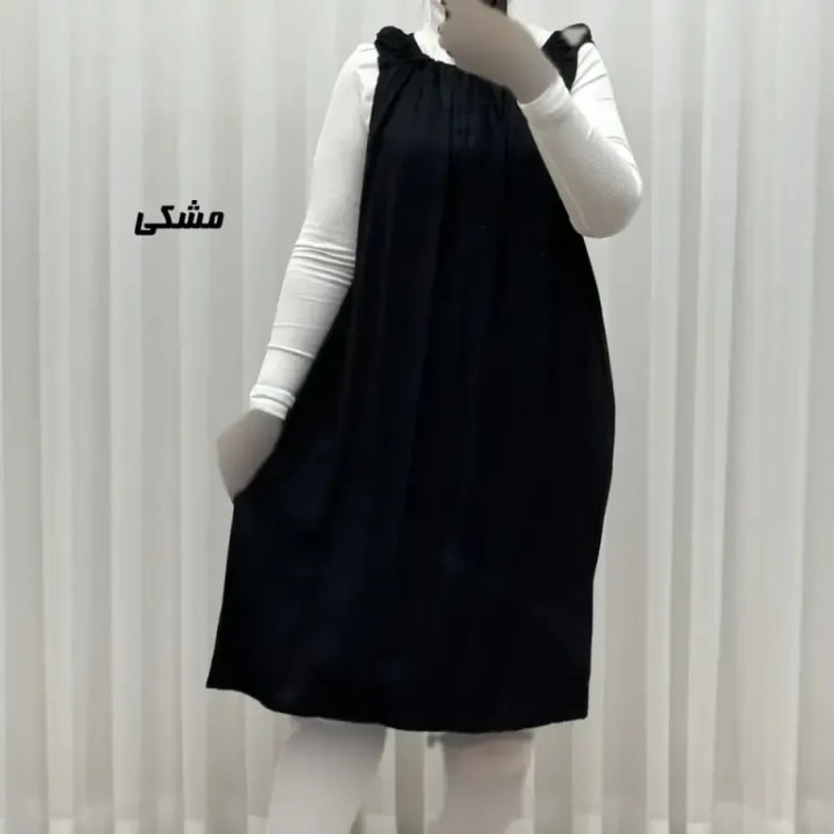 سارافون نخی زنانه کوتاه ساده فری سایز مناسب تا سایز 52