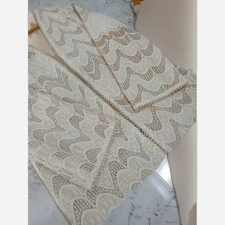 کت و شلوار مجلسی زنانه جنس گیپور دانتل و شلوار مازراتی رنگبندی سایزبندی