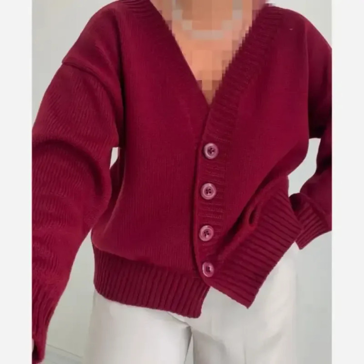 کاردیگن بافت زنانه نخ اکریل ترک فری سایز مدل حوراماه